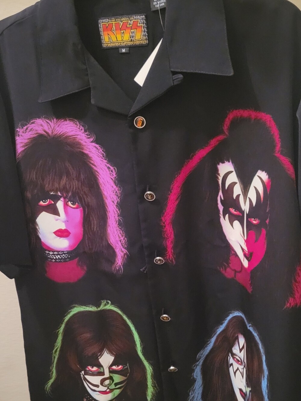 KISS Black Graphic Button-Up Shirt - Men
